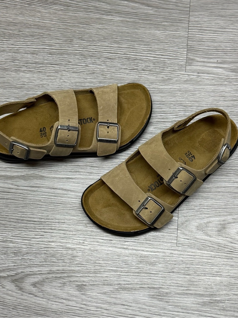 Birkenstock Milano Crosstown Oiled Leather Habana Sandals Sz 7 Mens 9 Women’s 40 - Picture 2 of 13